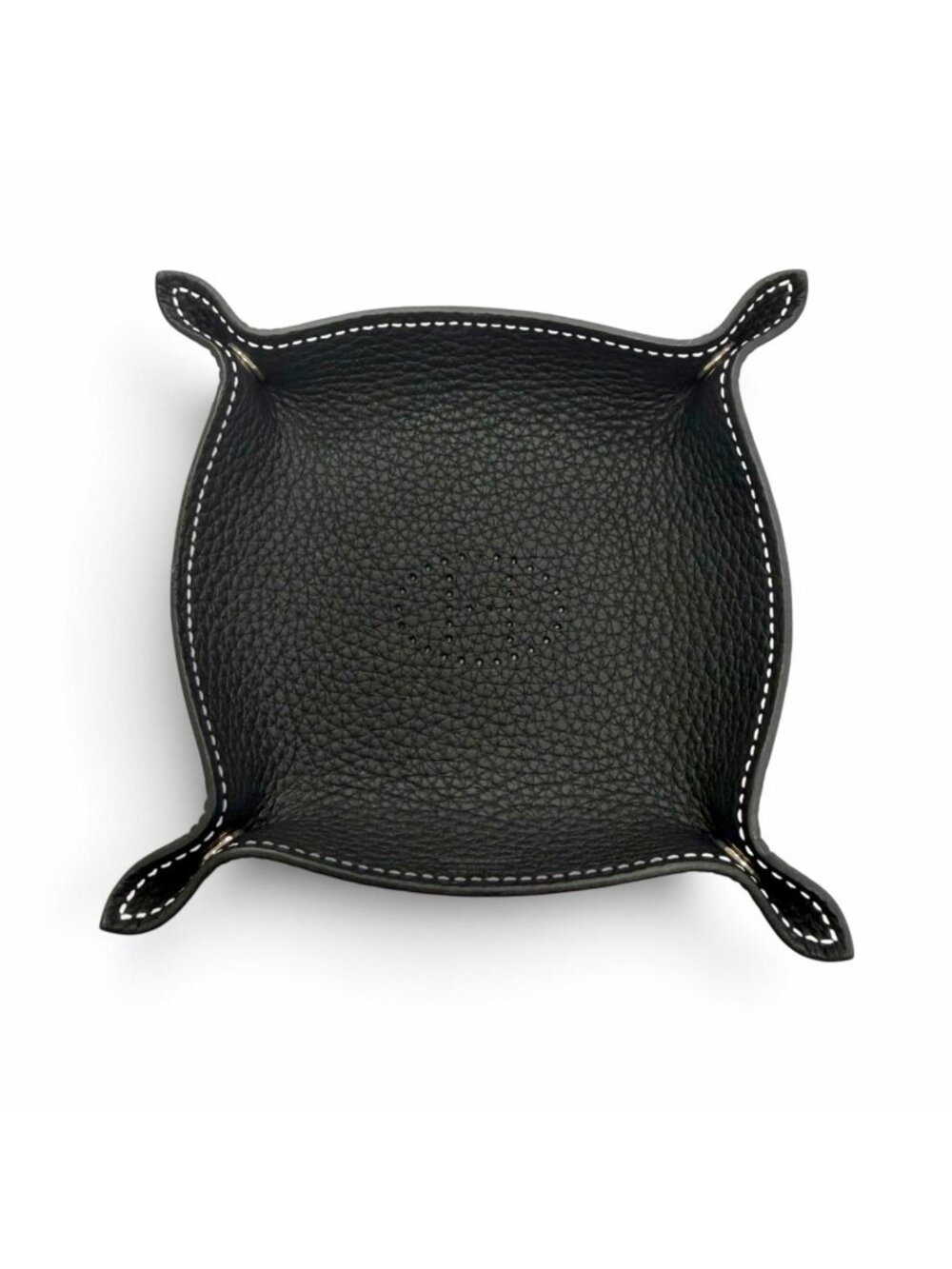 Hermes Vide Poche Mini Taurillon Clemence Silver H Logo Case Tray Black